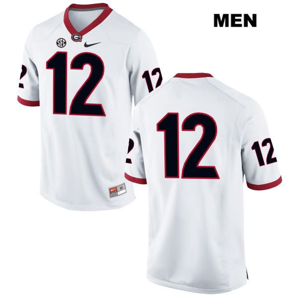 Georgia Bulldogs Men's Tommy Bush #12 NCAA No Name Authentic White Nike Stitched College Football Jersey XAV8256KE